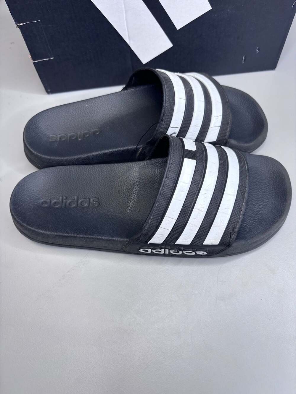 Adidas Adilette Shower K Slides Black and White